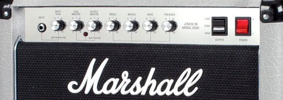 All the controls for the Marshall Mini Jubilee Guitar Combo Amplifier (20 Watts)