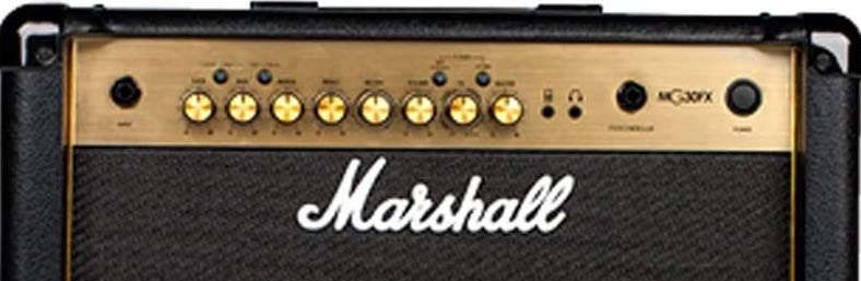 All the controls of the Marshall Guitar Combo Amplifier - M-MG30GFX-U